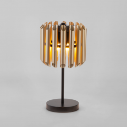 Настольная лампа с металлическим плафоном 01106/3 латунь/черный, серия Castellie