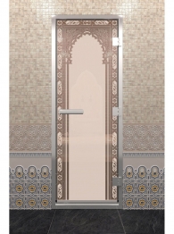 Дверь для хамамов Хамам Восточная арка Бронза матовая, DoorWood