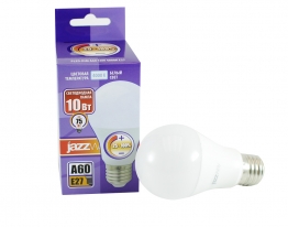 Лампа светодиодная LED  А60 10Вт Е27 4000К диммир., Jazzway