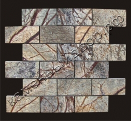 Мозаика из натурального камня Мрамор «Forest Brown» состаренный, Каменный двор