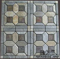 Мозаика из натурального камня Сланец «Цветочный орнамент», Каменный двор