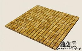 Мозаика из натурального камня травертин «Желтый» полированный, Каменный двор