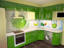 Кухонный гарнитур, зеленый